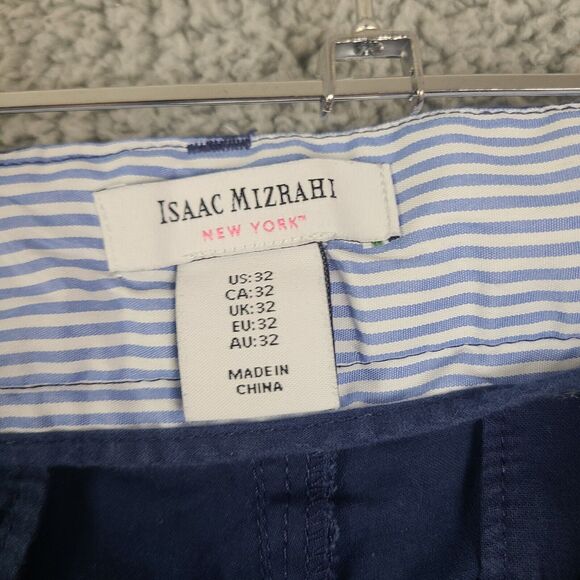 Isaac Mizrahi Blue Embroidered Pineapple Shorts Mens Sz 32 9" Inseam - Picture 3 of 6